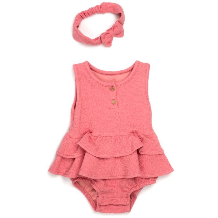 Боди детское Miniworld с повязкой (16987-62G-pink)