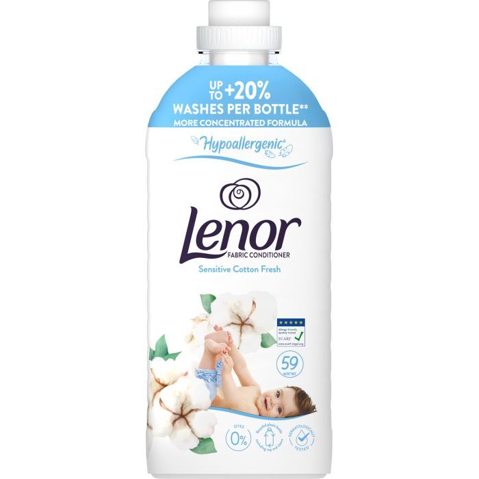 Кондиционер для белья Lenor Для чувствительной кожи Свежесть хлопка 1.239 л (8700216724470) изображение 2