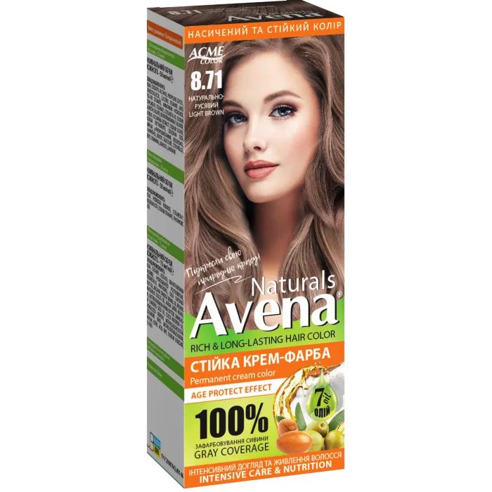 Краска для волос Acme Color Avena Naturals Стойкая 7.1 - Cold Blonde Brown (4823115503121)