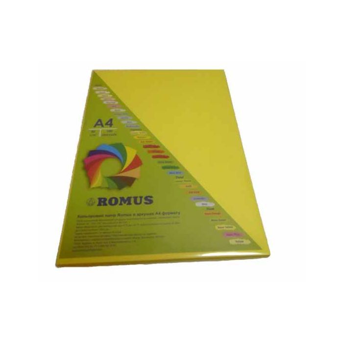 Бумага Romus A4 80 г/м2 100c, yellow canary (R50799)