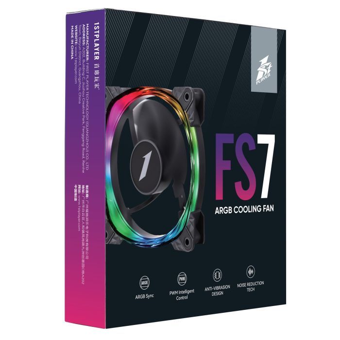 Кулер для корпуса 1stPlayer FS7 Black (FS7-BK-1IN1) изображение 10