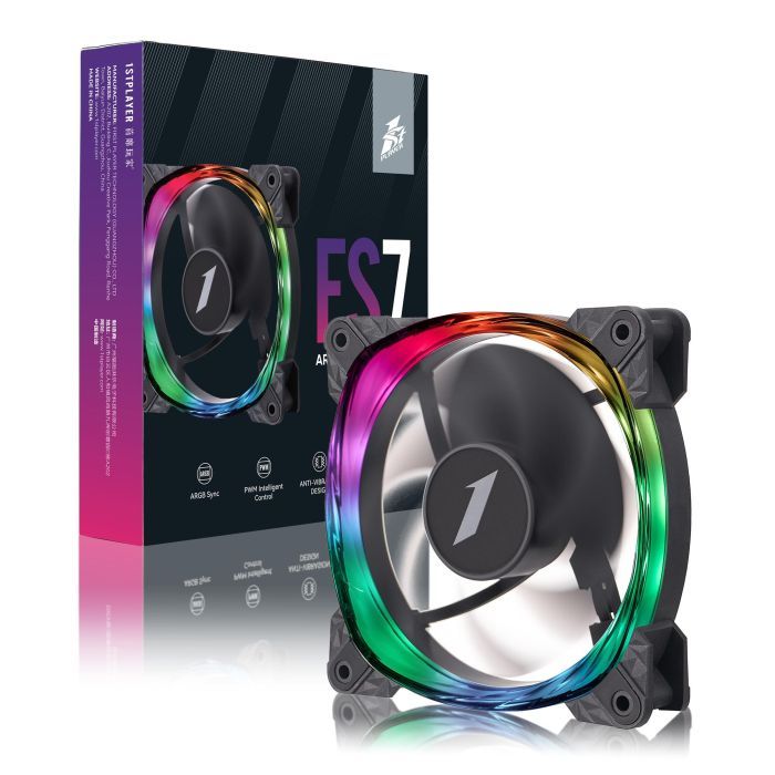 Кулер для корпуса 1stPlayer FS7 Black (FS7-BK-1IN1) изображение 8