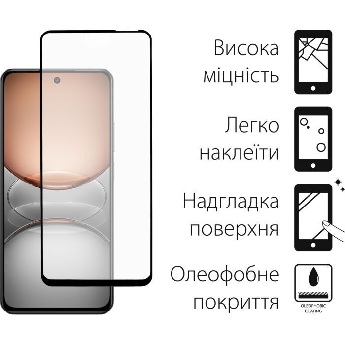 Скло захисне Dengos Full Glue Realme C75 Black (TGFG-401) зображення 2