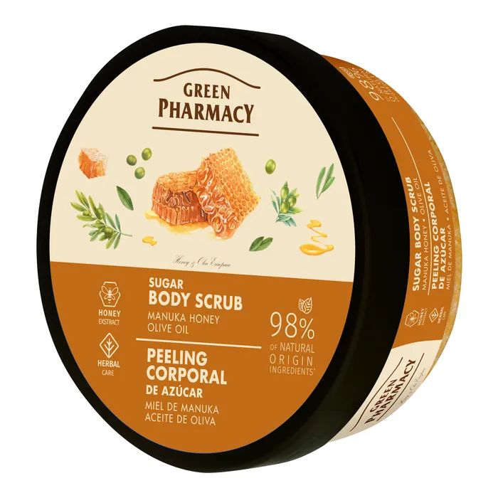 Скраб для тела Green Pharmacy Сахарный Мед манука и оливковое масло 200 мл (4823015945403)