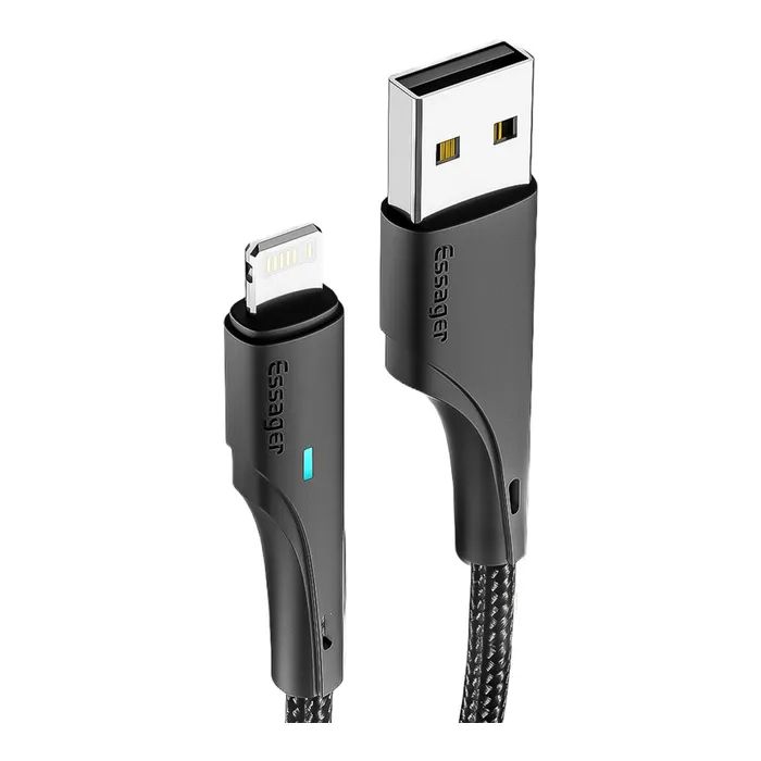 Дата кабель USB 2.0 AM to Lightning 1.0m 2.4A black Essager (EXCL-LS01)