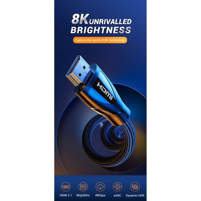 Кабель мультимедійний HDMI M to HDMI M 5.0m braided HD140 black Ugreen (80405) зображення 2