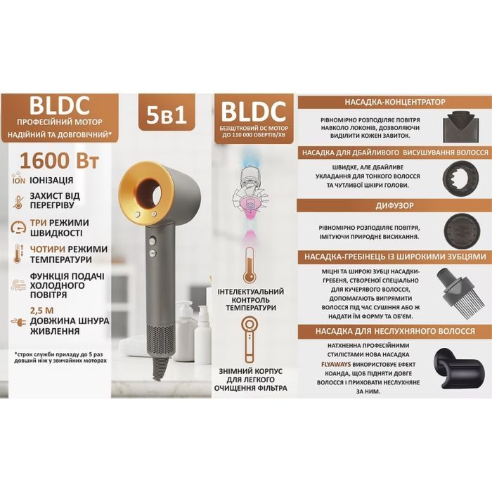 Фен PRIME Technics PHD 1659 Ultra Elite зображення 7