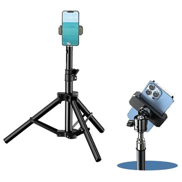 Штатив RTAKO ZJ-ZB01 55CM Matte Finish Carbon Steel Tripod Black (6930539528246) зображення 2