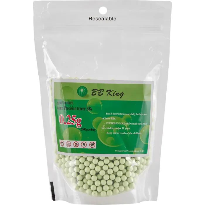 Страйкбольні кульки BB King Tracer Green 6мм 0,25г 2000шт/уп (1401.00.06)