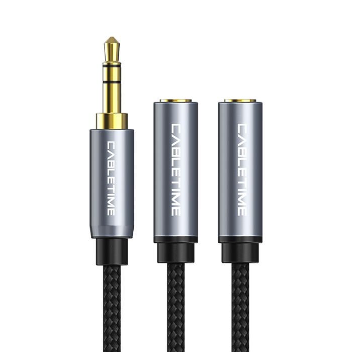 Кабель мультимедійний 3.5mm M to 2x3.5mm F 0.2m Cabletime (CA915248) зображення 2