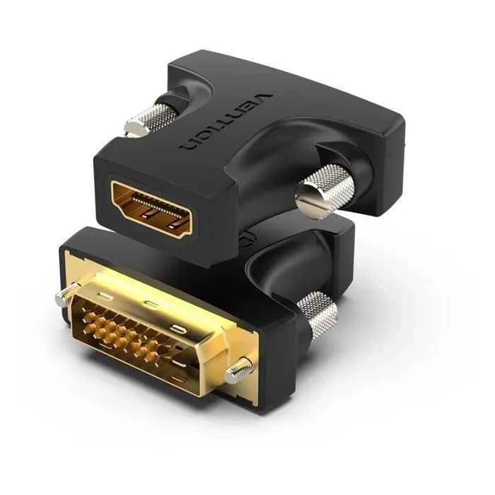 Перехідник HDMI F to DVI M 24+1pin black Vention (AILB0)