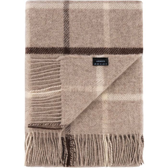 Плед Ardesto Leonardo Alpina 100% шерсть, бежевый 140x200 см (ART0702LM) изображение 4