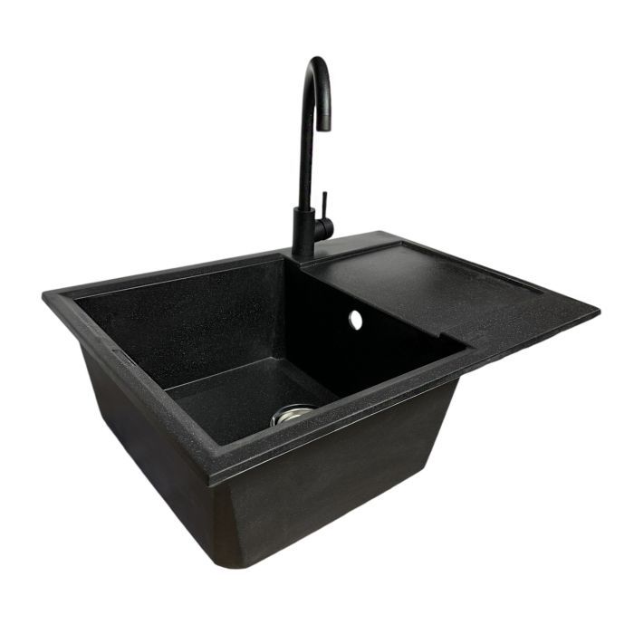 Мийка кухонна Adamant Horizon Medium чорний + змішувач (4824296104403)