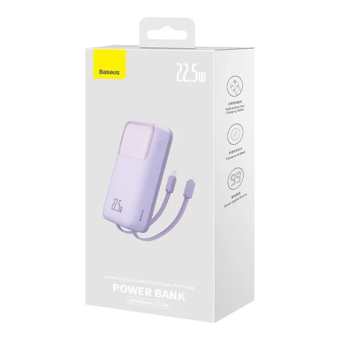Батарея универсальная Baseus Comet 20000mAh 22.5W PD QC Purple (PPMD020105) изображение 8