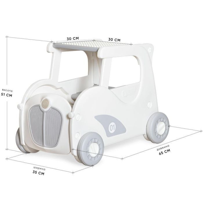 Чудомобиль Mealux Luigi Grey Візок для іграшок (KD-D122 Grey) изображение 2