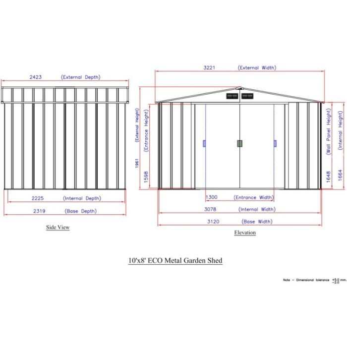 Садовий будиночок Duramax металевий Eco 320х241х196 см сірий-білий (5187) зображення 2