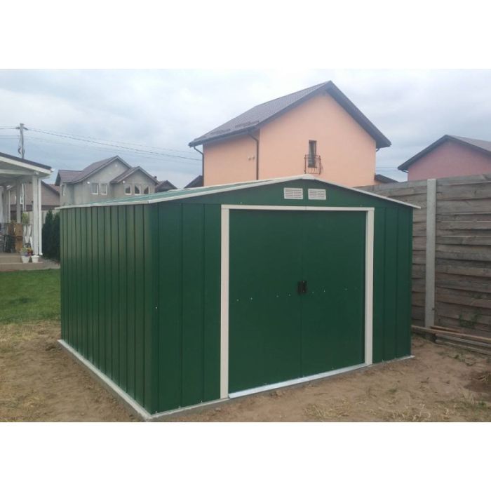 Садовий будиночок Duramax металевий Eco 320х241х196 см сірий-білий (5187) зображення 8