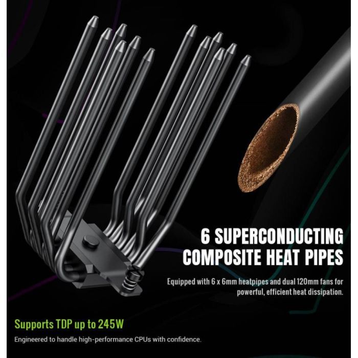 Кулер до процесора Gamemax SIGMA 620 LCD BK зображення 9