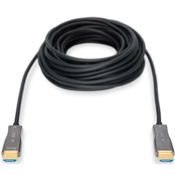 Кабель мультимедийный HDMI M to HDMI M 10m 4K AOC hybrid-fiber black Digitus (AK-330125-100-S) изображение 3