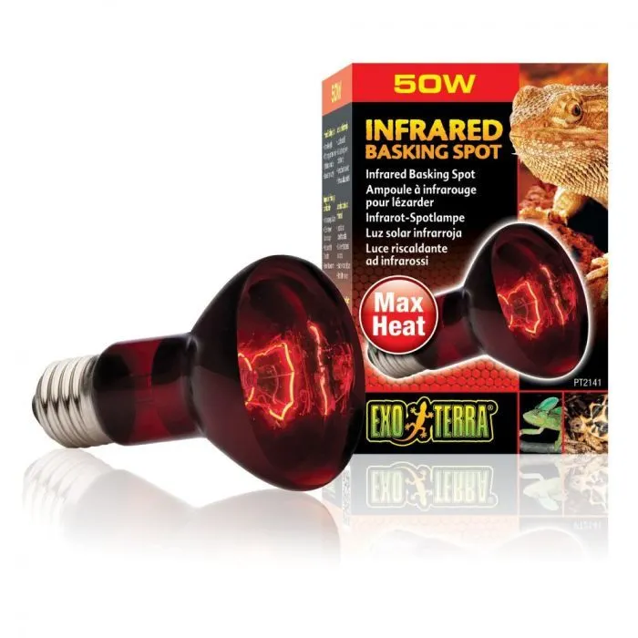 Светильник для террариума ExoTerra Infrared basking spot инфракрасная обогревающая R20/50 Вт (15561221412)