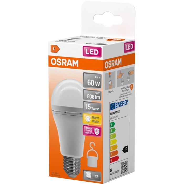 Лампочка Osram LED E27 8Вт 806Лм 2700К A60 акумуляторна (4099854190087) изображение 9