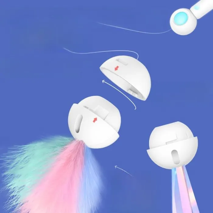 Іграшка для котів Petgravity Інтерактивна висувна вудочка з лазером блакитна (PG-CT053B) зображення 11