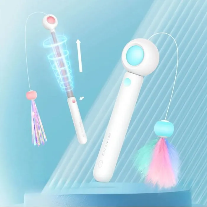 Іграшка для котів Petgravity Інтерактивна висувна вудочка з лазером блакитна (PG-CT053B) зображення 6