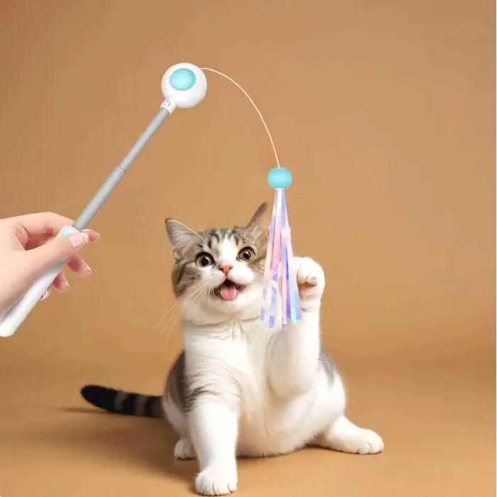 Іграшка для котів Petgravity Інтерактивна висувна вудочка з лазером блакитна (PG-CT053B) зображення 8