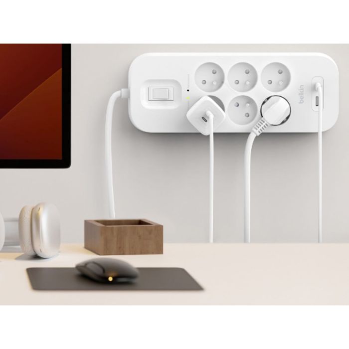 Мережевий фільтр живлення Belkin 6хТипE, 16А, USB-A/USB-C 18Вт, 2м (SRB002CA2M) зображення 5