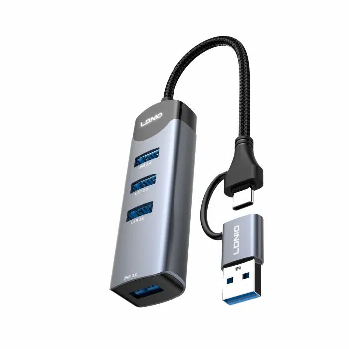 Концентратор LDNIO USB-A + USB-C to 4xUSB 3.0 (DS-134UC) изображение 2