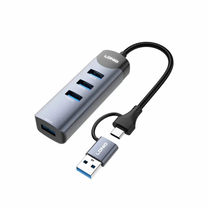 Концентратор LDNIO USB-A + USB-C to 4xUSB 3.0 (DS-134UC) изображение 4