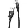 Дата кабель USB 2.0 AM to USB-C 2.0m 2A nylon X14 black HOCO (6957531062929) изображение 2