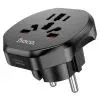 Переходник Universal adapter US/UK/AU to EU bkack HOCO (6931474791511) изображение 2