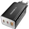 Зарядное устройство Essager 2xUSB-C + 1xUSB PD67W QC4.0 FCP GaN black (ECT67W-LJB01-Z) изображение 2
