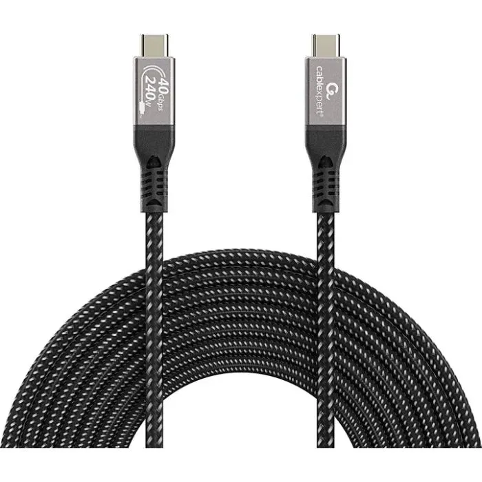 Дата кабель USB-C to USB-C 0.5m USB4 240W 8K60Hz 40Gbps Cablexpert (CCBP-USB4-CMCM240-0.5M) изображение 3