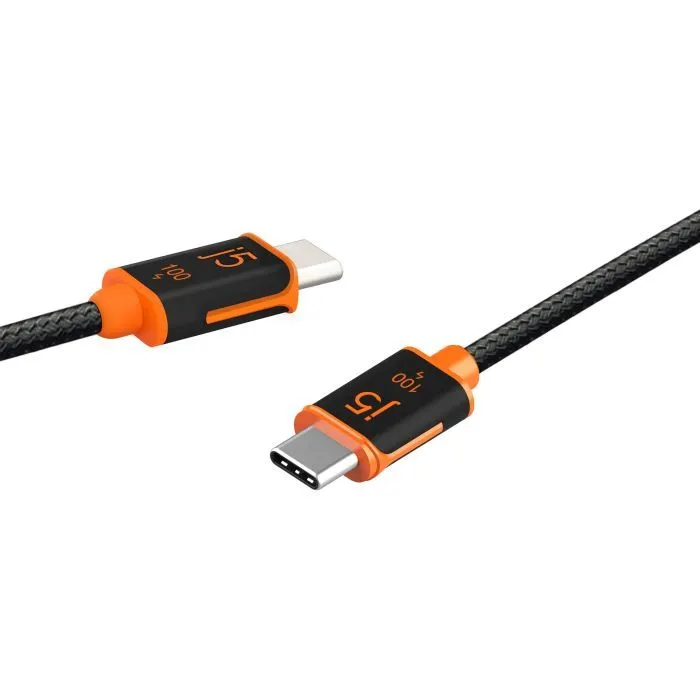 Дата кабель USB-C to USB-C 3.0m 100W (20V/5A) premium J5create (JUCX25L30-N) изображение 2