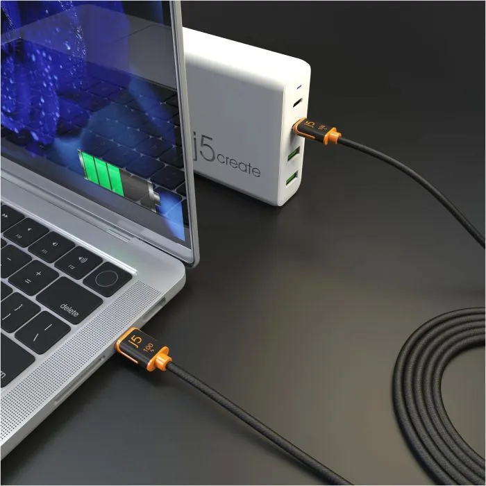 Дата кабель USB-C to USB-C 3.0m 100W (20V/5A) premium J5create (JUCX25L30-N) изображение 8