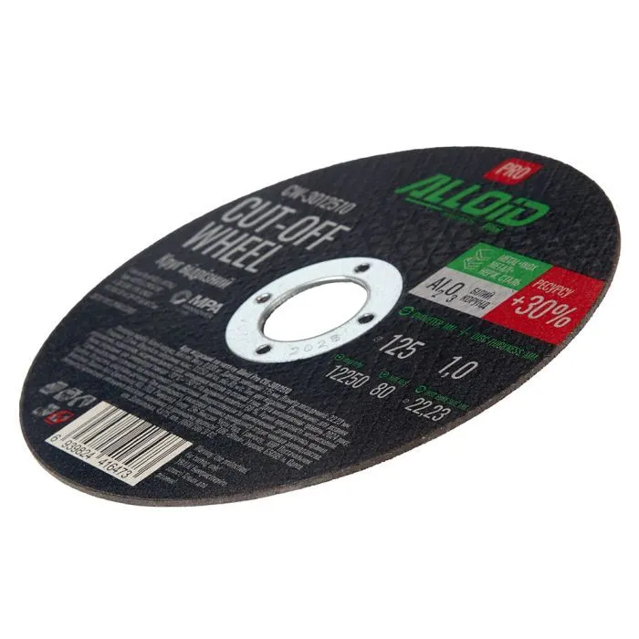 Круг отрезной Alloid Pro, отрезной, по металлу, 41 14А, 125×1.0×22.23мм (CW-3012510) изображение 3