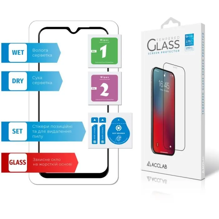 Скло захисне ACCLAB Full Glue Xiaomi Redmi Note 8 Pro Black (1283126508769) зображення 7