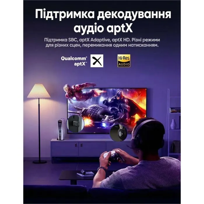 Bluetooth-адаптер Ugreen USB-C Bluetooth 5.3 Audio Transmitter PC/PS5/Switch BT501 black (45008) зображення 5