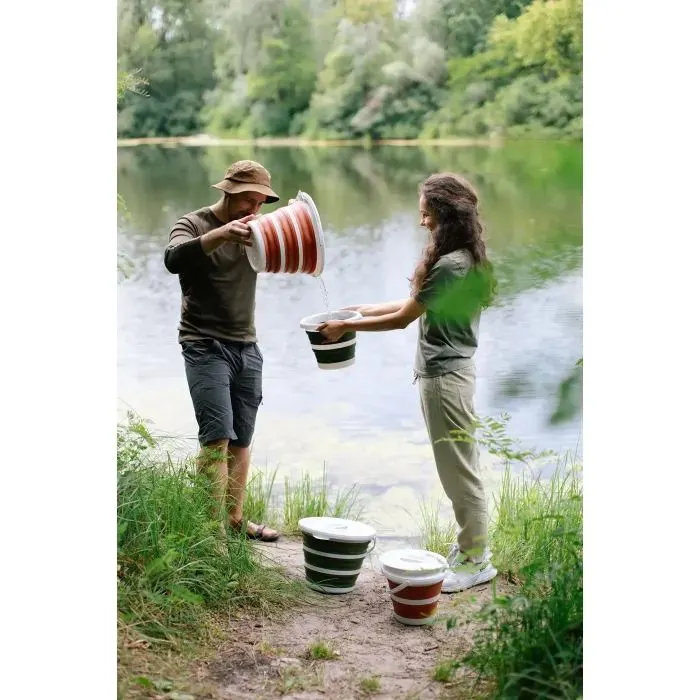 Відро складане Tribe Water Bucket Lid 5 л з кришкою olive (T-FJ-0049-olive) зображення 12