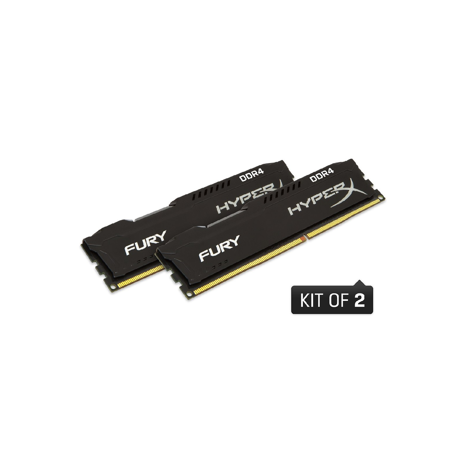 Модуль пам'яті для комп'ютера DDR4 8GB (2x4GB) 2400 MHz Fury Black Kingston Fury (ex.HyperX) (HX424C15FBK2/8) зображення 2