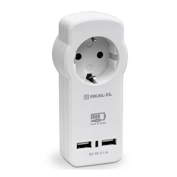 Зарядний пристрій REAL-EL 2*USB 15W (CS-30)