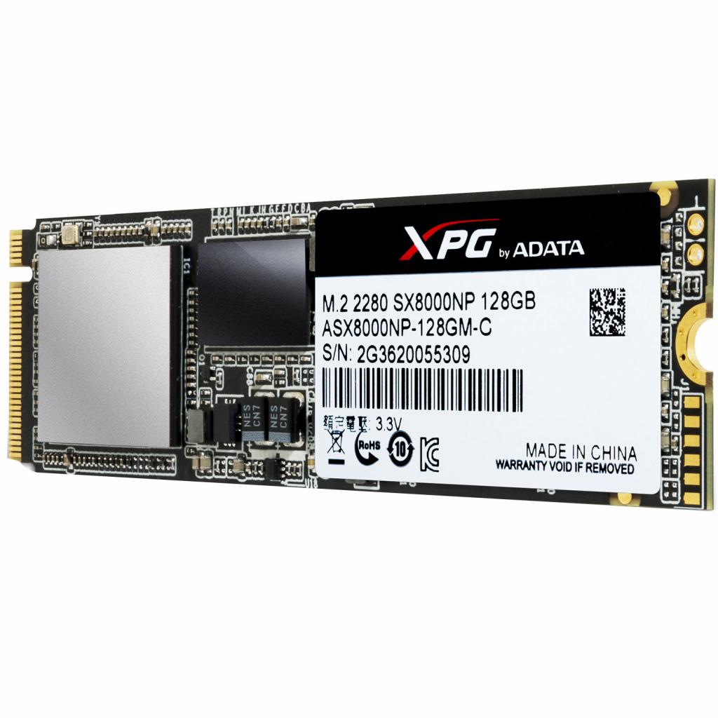Накопичувач SSD M.2 2280 128GB ADATA (ASX8000NP-128GM-C) зображення 3