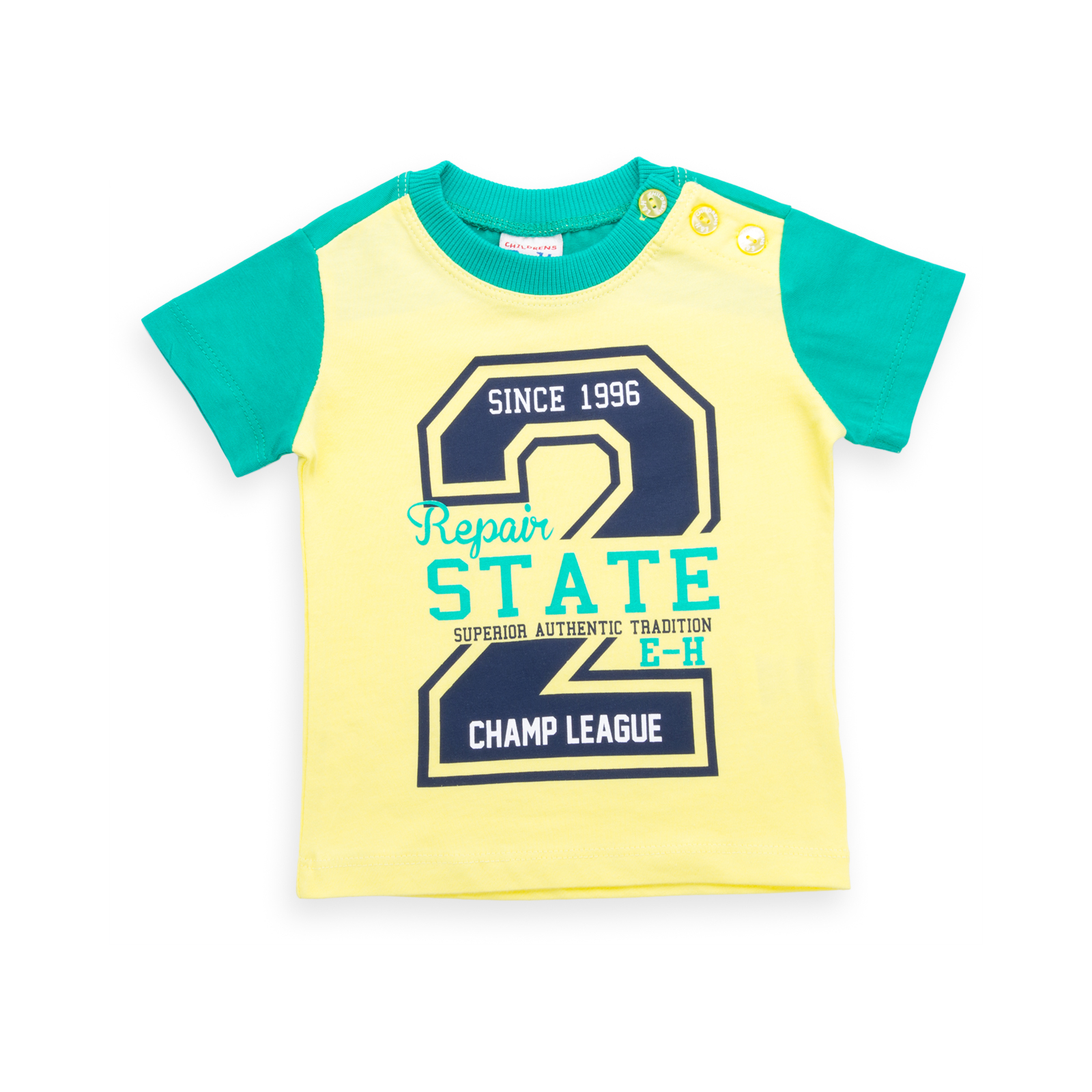 Набор детской одежды Breeze футболка с пуговичками с шортами (8922-74B-green) изображение 2