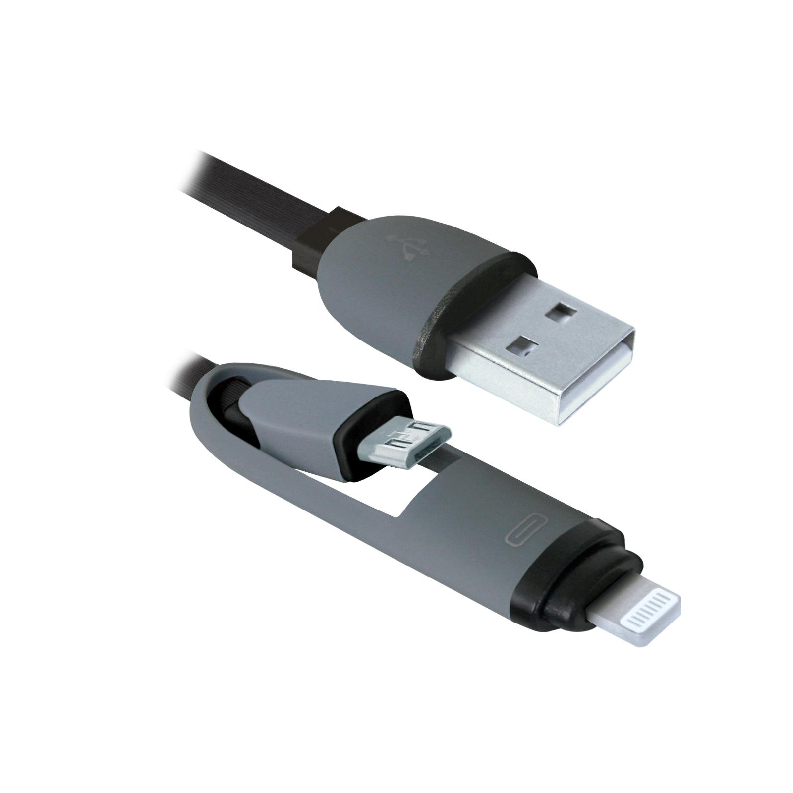 Дата кабель USB10-03BP USB - Micro USB/Lightning, black, 1m Defender (87488) зображення 2