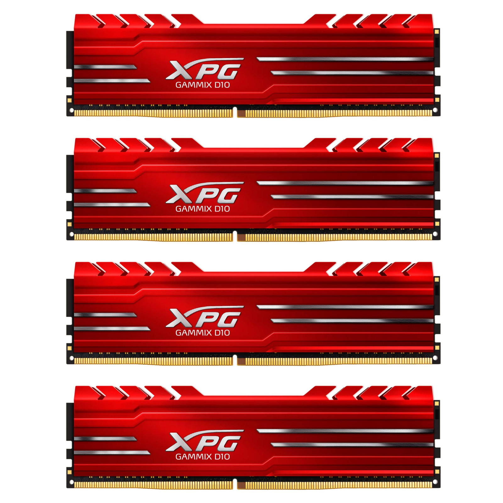 Модуль пам'яті для комп'ютера DDR4 16GB (4x4GB) 3000 MHz XPG Gammix D10 Red ADATA (AX4U3000W4G16-QRG)