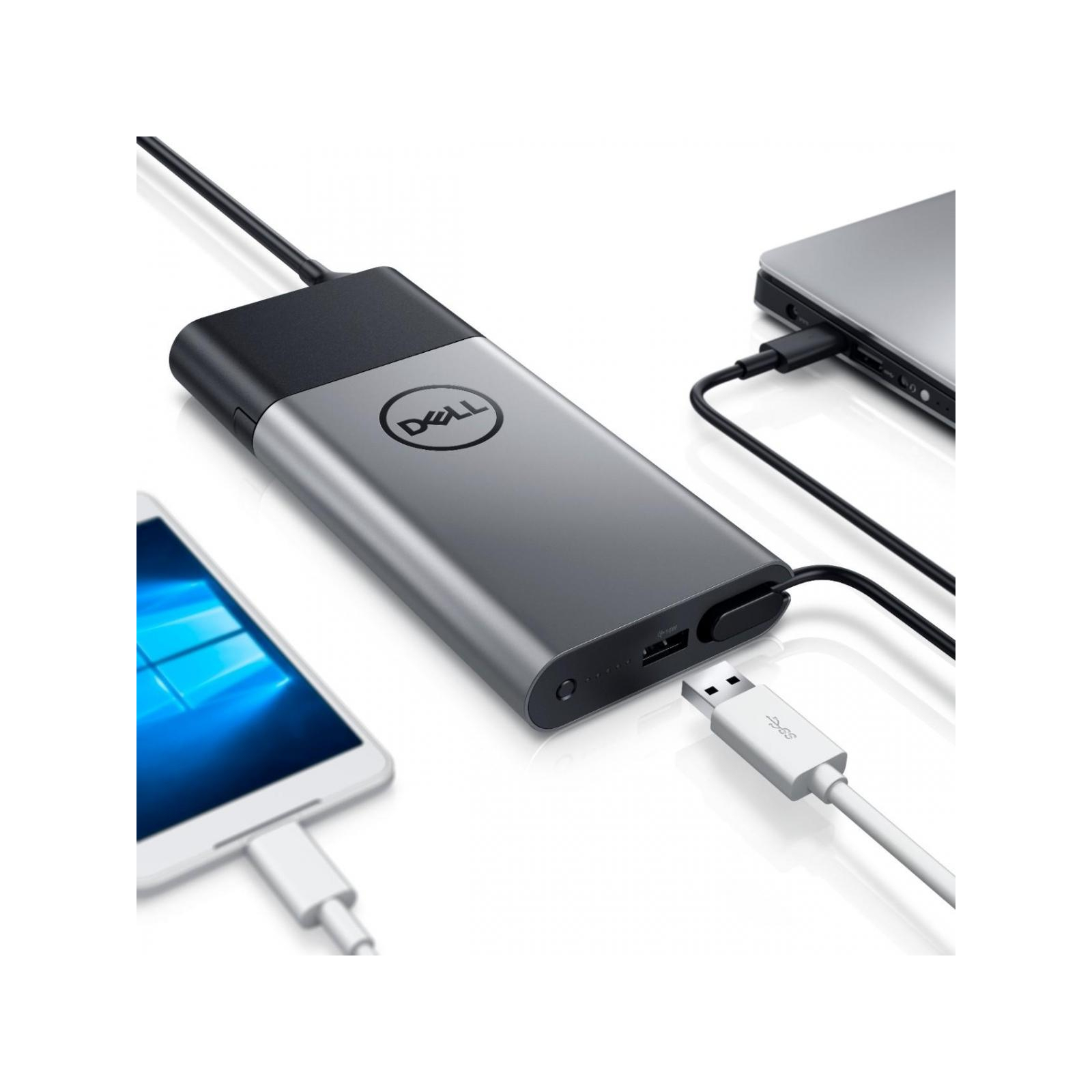 Батарея універсальна Dell Hybrid Adapter + Power Bank USB-C 12800mAh (450-AGHQ) зображення 3