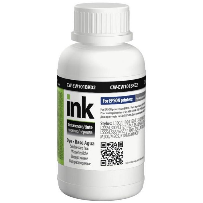 Чернила ColorWay Epson L-100/200, 200 мл Black (CW-EW101BK02)