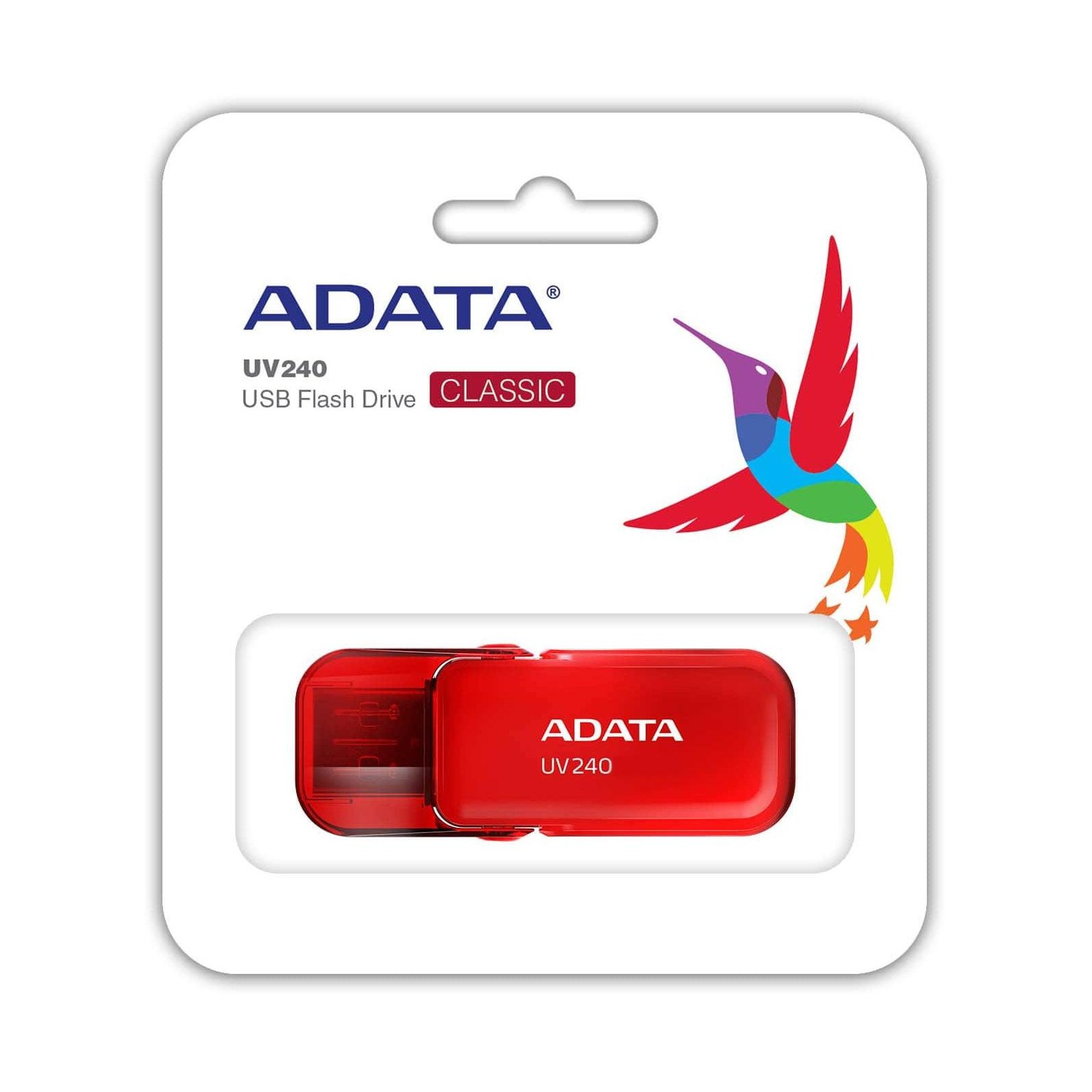 USB флеш накопитель ADATA 8GB UV240 Red USB 2.0 (AUV240-8G-RRD) изображение 3